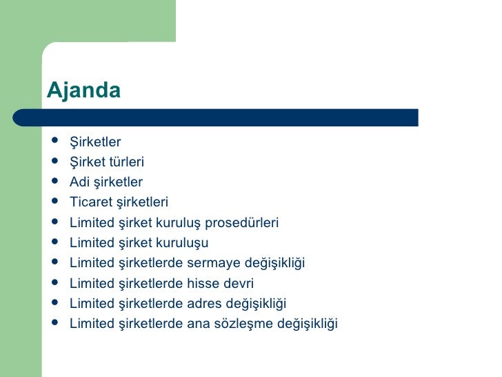 Şirket türleri Şirket türleri